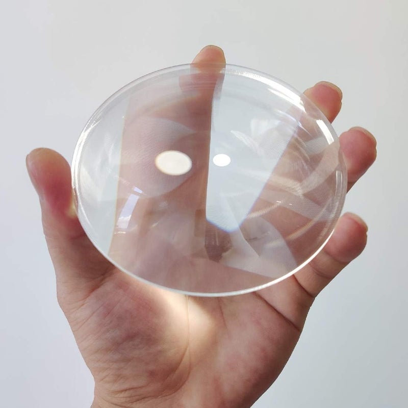 Six Seasons Fresnel Lens, Diameter 100mm (4''), Focal Length 50mm, Acrylic Lens (not Glass), for Physics Classroom, Solar Heating, Magnifiying. (Focal Length 50mm) - Image 1